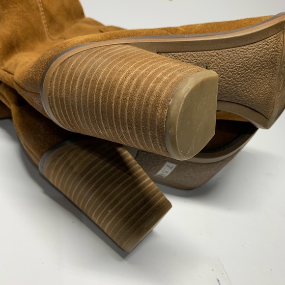 Franco Sarto Elnora Tall Suede Over The Knee Boots Brown Boho Fringe Size 7.5 M - Picture 14 of 15
